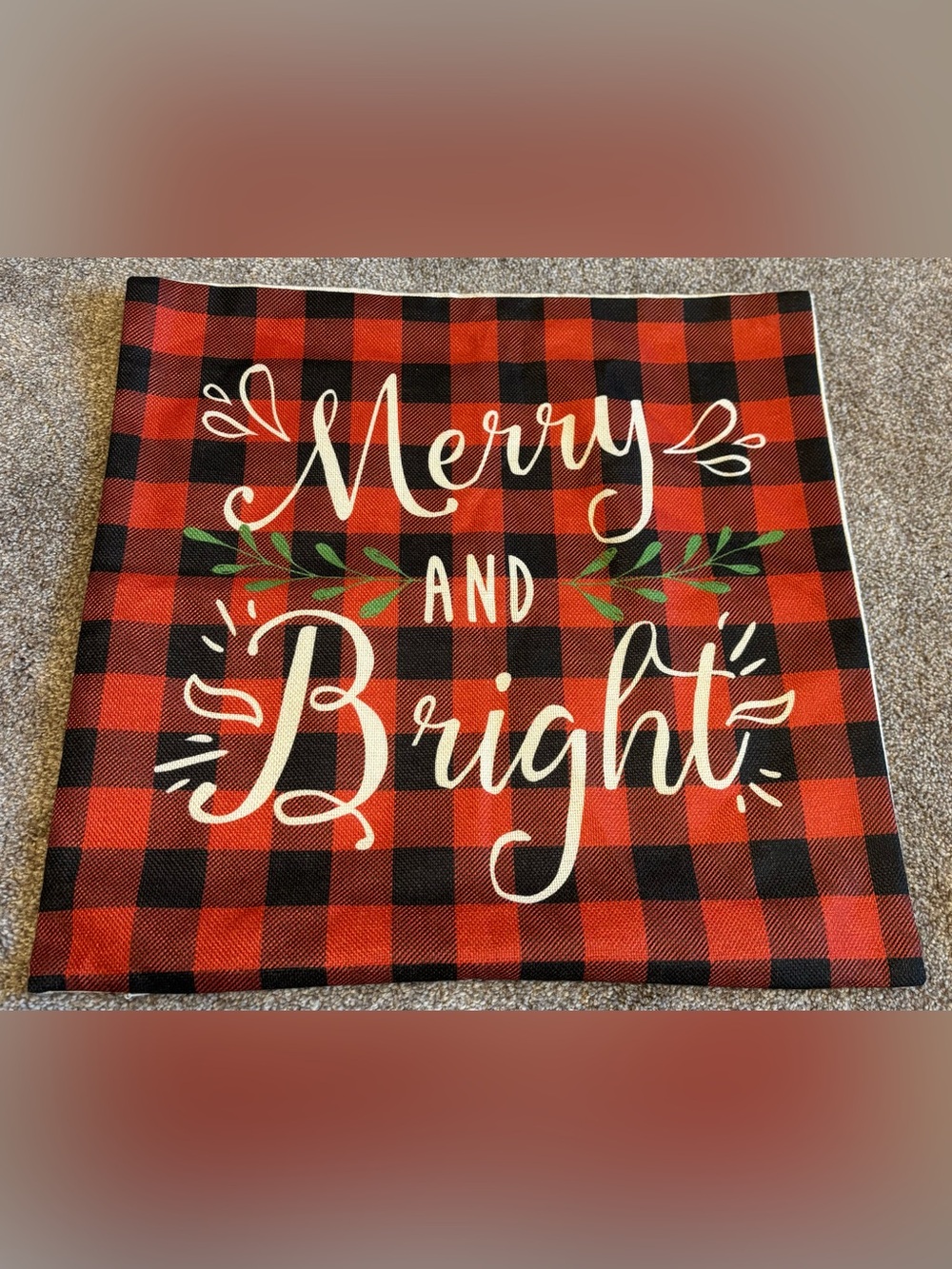 HOLIDAY MERRY AND BRIGHT PILLOW COVER